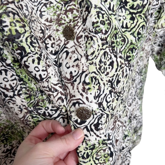 Christopher & Banks Linen Blend Trellis Print Lightweight Jacket - Picture 6 of 13